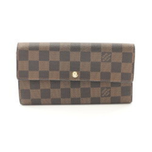Louis Vuitton Sarah Portefeuille Bifold Long Wallet Leather Damier Brown - Picture 1 of 8